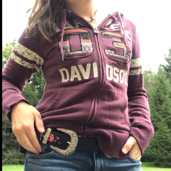 Vintage Style Harley Davidson 03 Hoodie Biker Babe - Picture 3 of 3